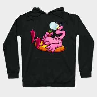 Flamingo with Face Mask Bird Relaxing Quarantine Hoodie